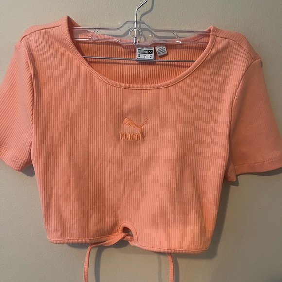 Puma Peach Rose Ribbed Crop top - Picture 3 of 5
